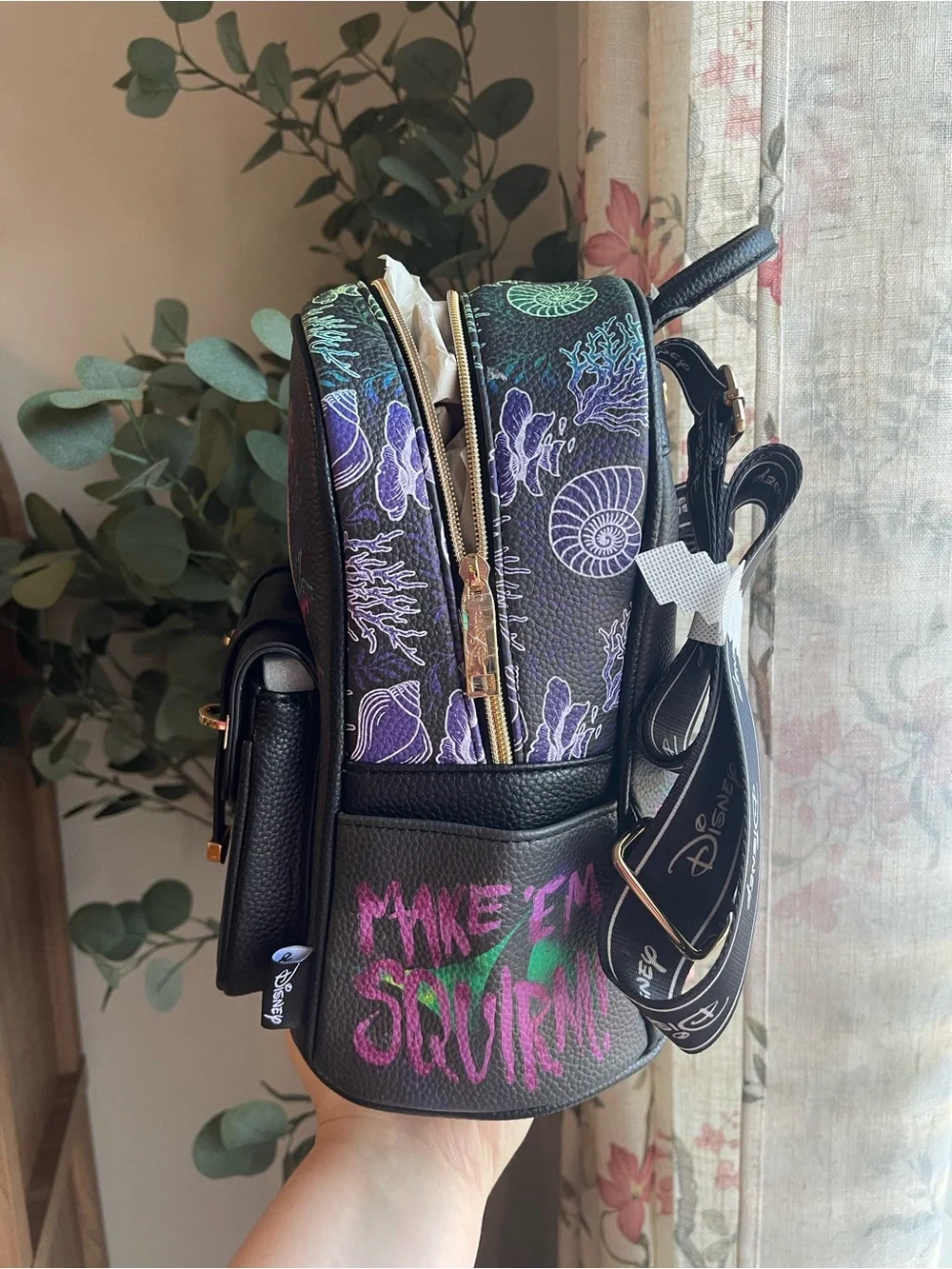 Disney Ursula WONDAPOP Black Mini Backpack with Colorful Ursula Graphic